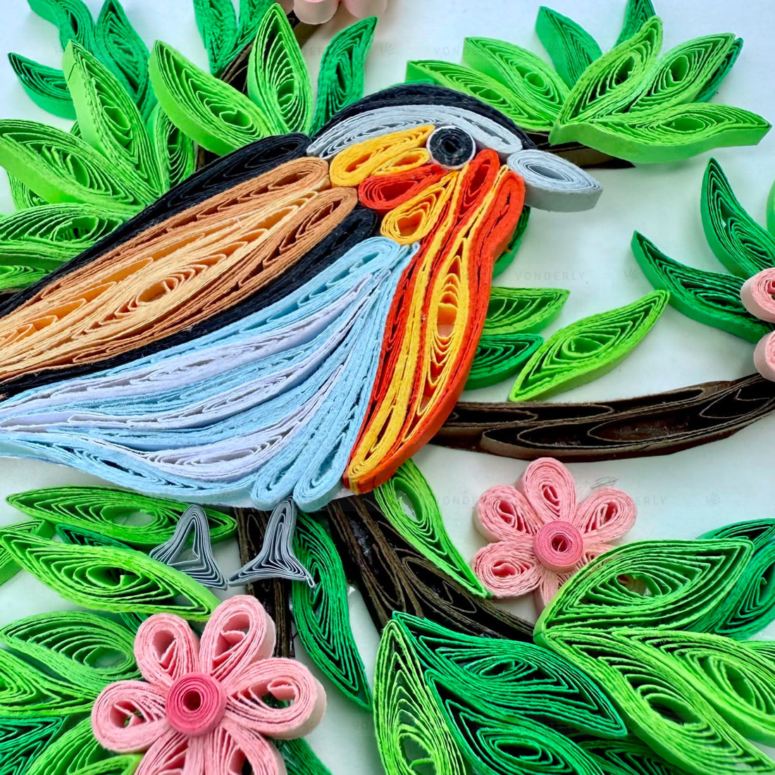 Handmade Quilled Robin Bird Art | Eco-friendly Nature-Inspired Wall Décor