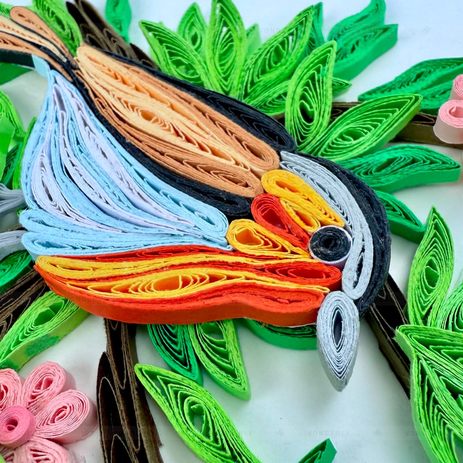 Handmade Quilled Robin Bird Art | Eco-friendly Nature-Inspired Wall Décor