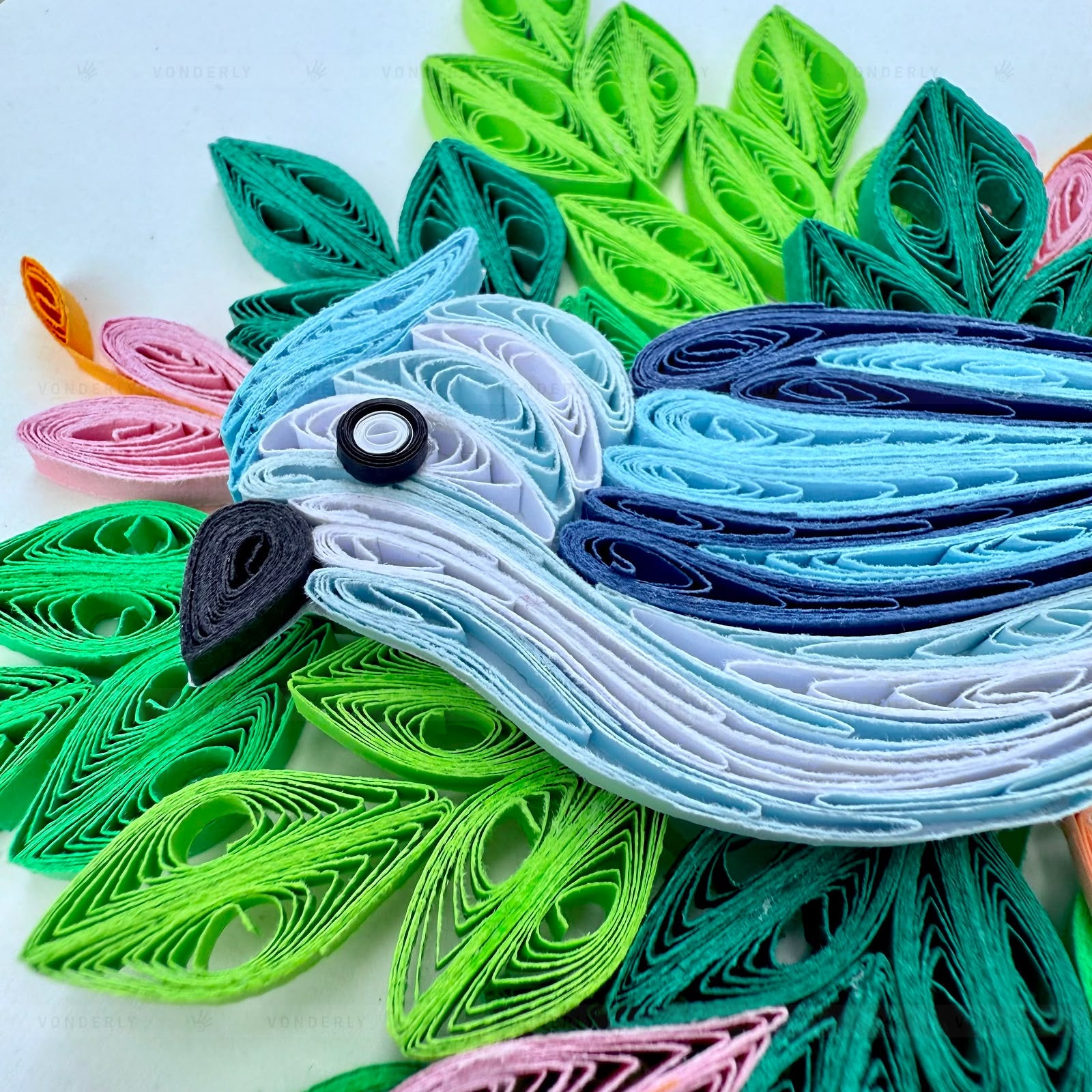 Handmade Quilled Blue Jay Bird Art | Eco-friendly Nature-Inspired Wall Décor