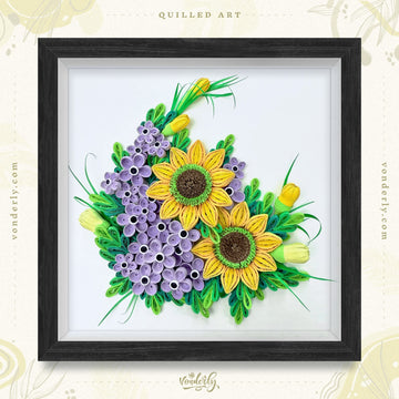 Handmade Quilled Sunflowers Art | Eco-friendly Elegant Floral Wall Décor