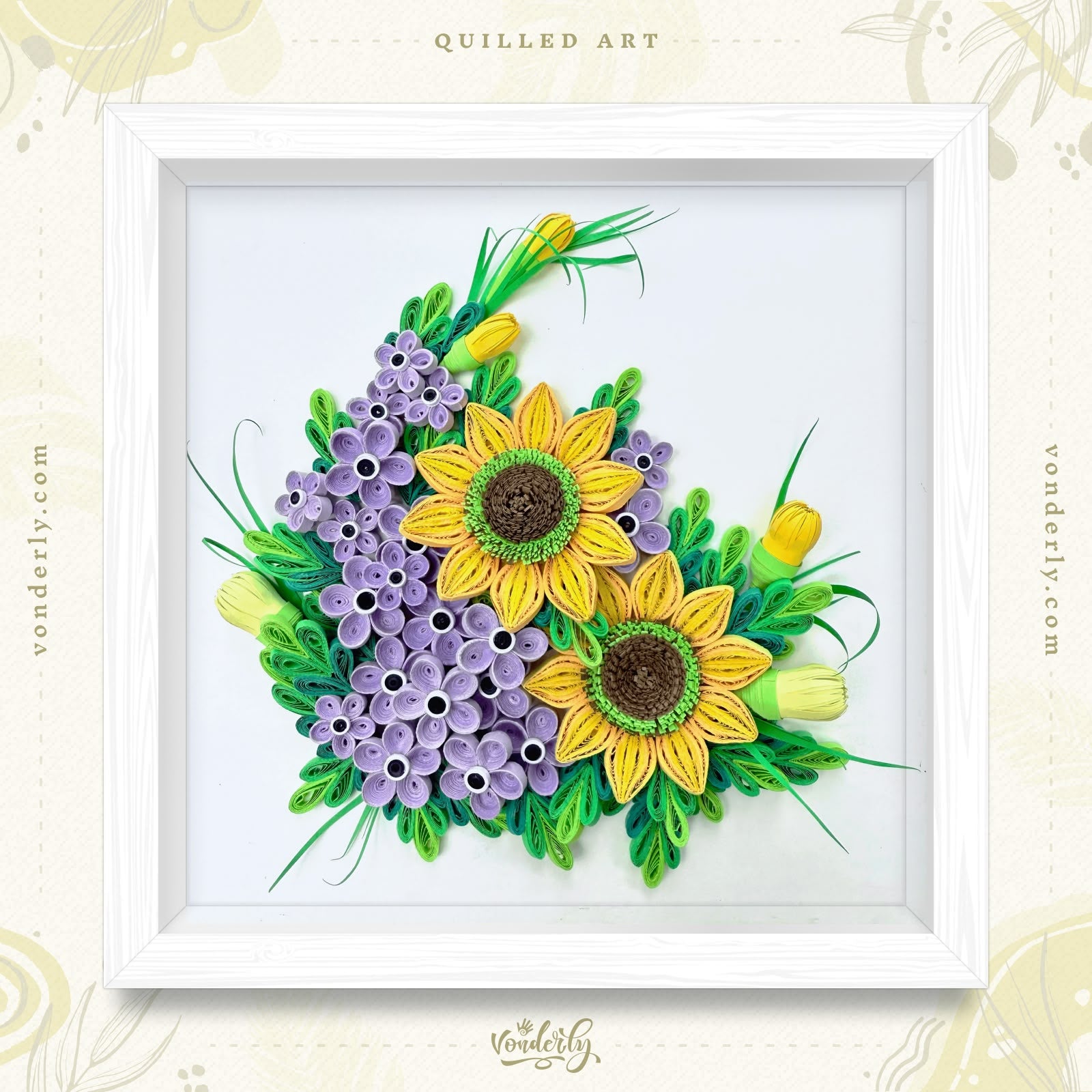 Handmade Quilled Sunflowers Art | Eco-friendly Elegant Floral Wall Décor