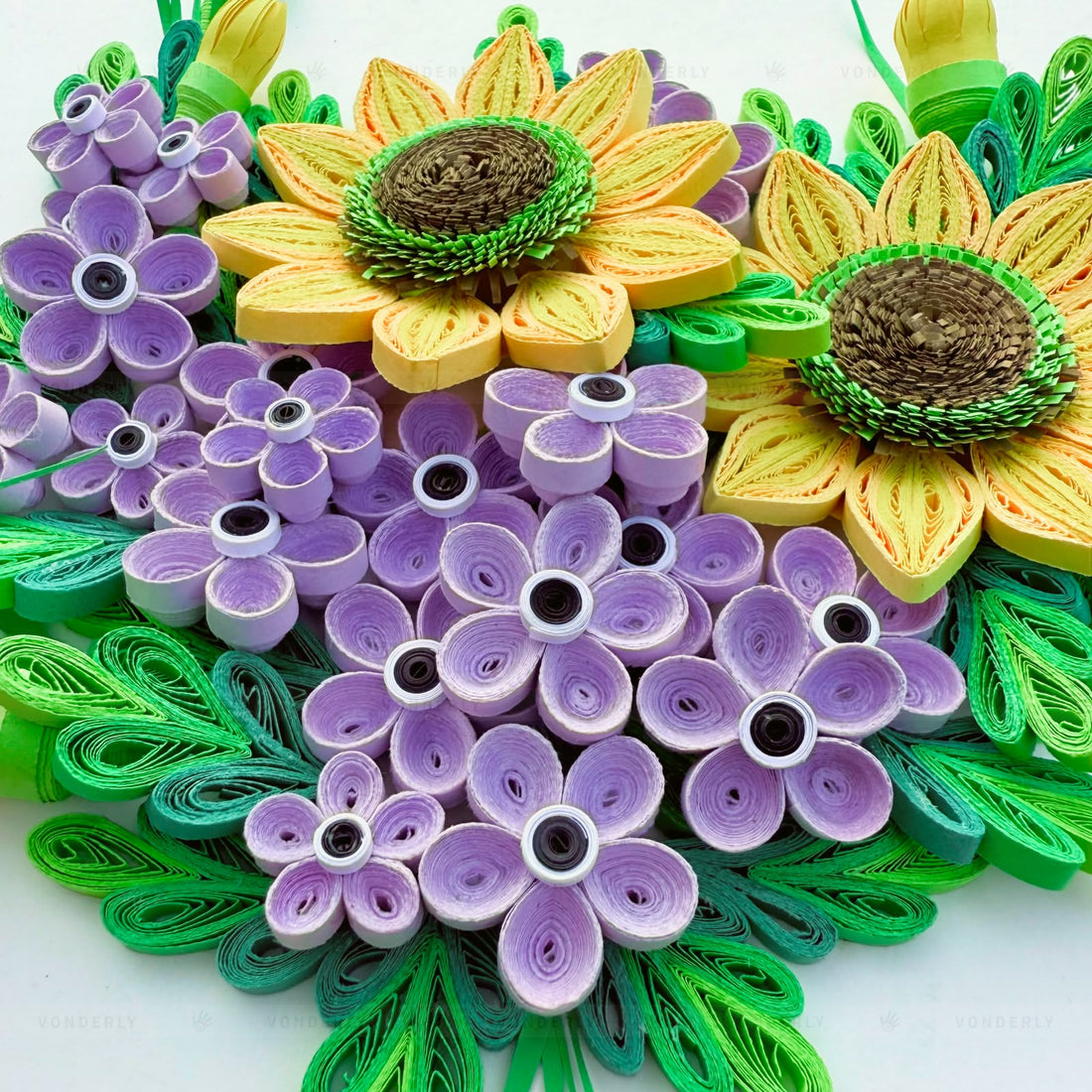 Handmade Quilled Sunflowers Art | Eco-friendly Elegant Floral Wall Décor