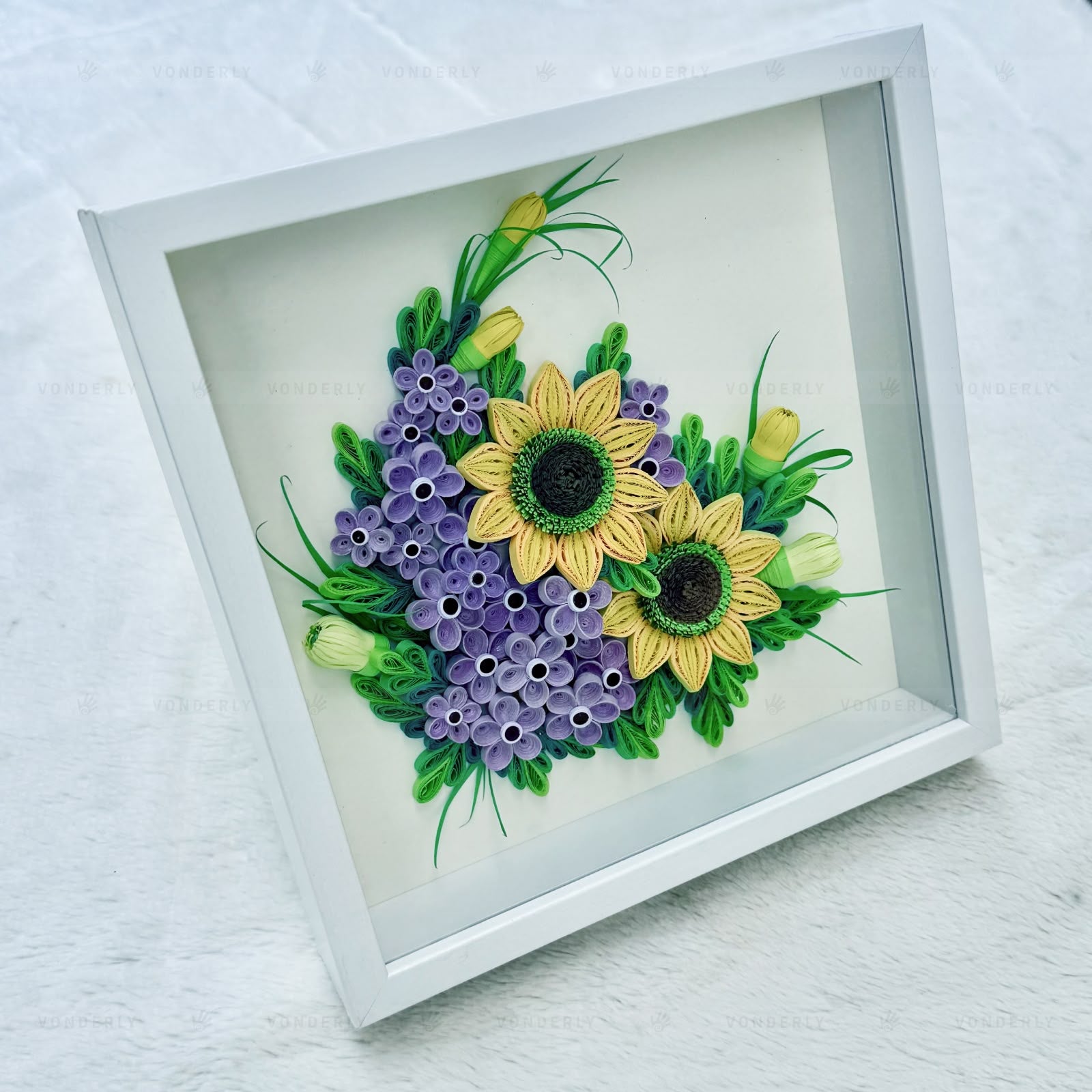 Handmade Quilled Sunflowers Art | Eco-friendly Elegant Floral Wall Décor