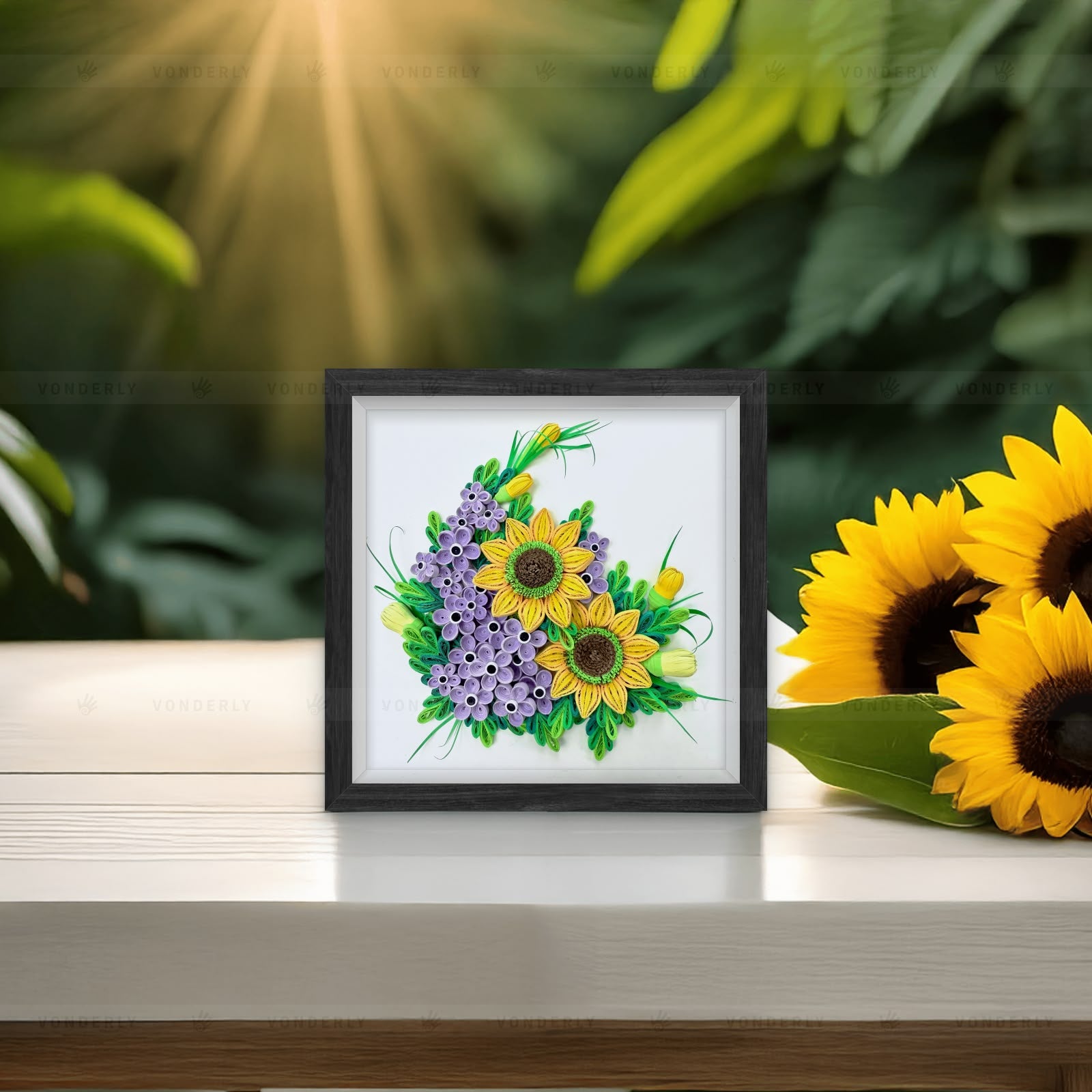 Handmade Quilled Sunflowers Art | Eco-friendly Elegant Floral Wall Décor