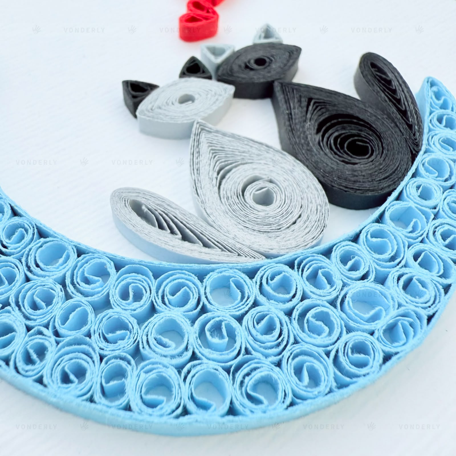 Handmade Quilled Couple Cats Card | Eco-friendly Romantic Greeting Card for Couples