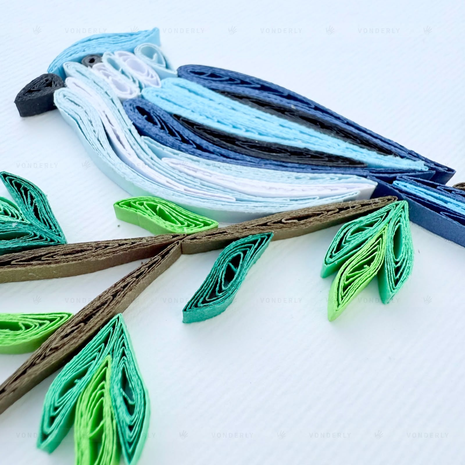 Handmade Quilled Blue Jay Bird Card | Eco-Friendly Greeting Card for Nature & Bird Lovers
