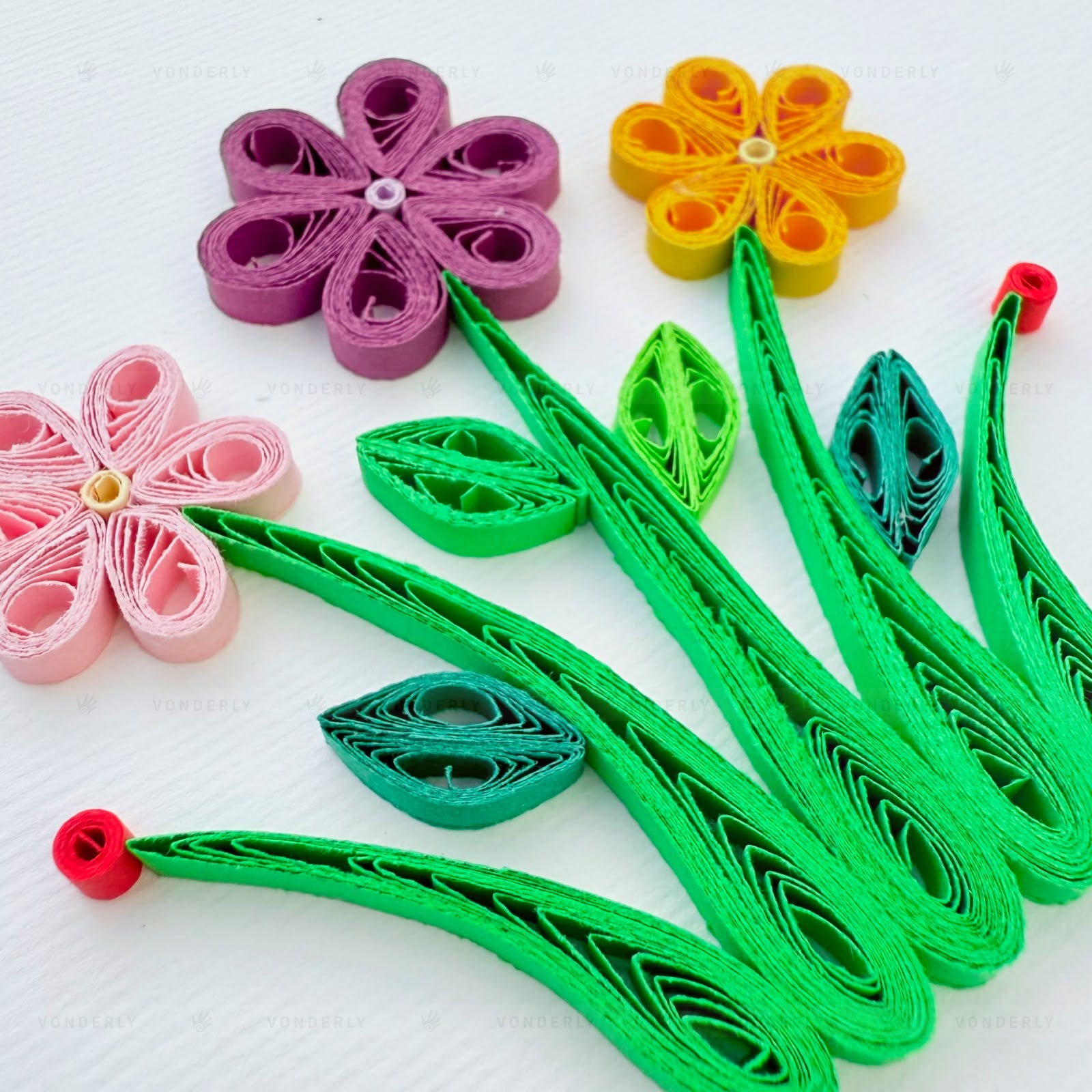 Handmade Quilled Flower Garden Card | Eco-friendly Floral Greeting Card