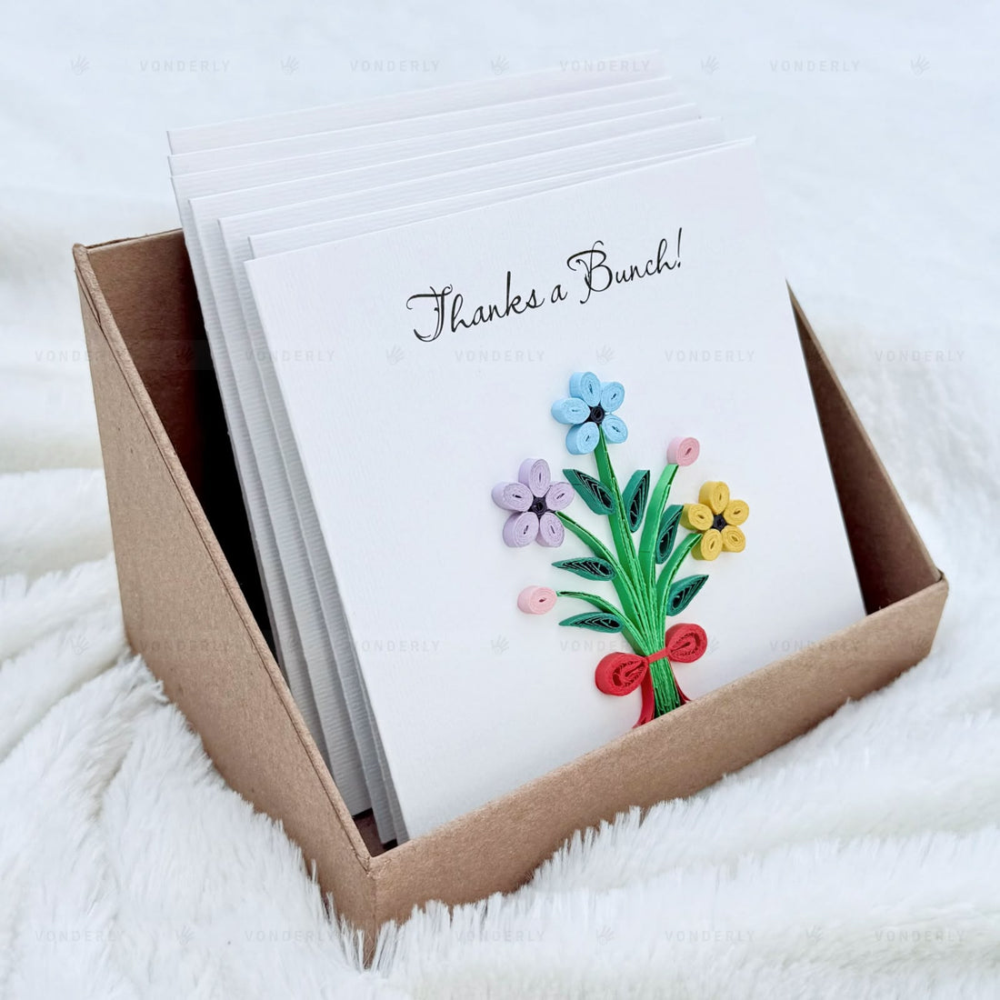 Handmade Quilled Floral Bouquet Card | Eco-friendly Greeting Card for Appreciation