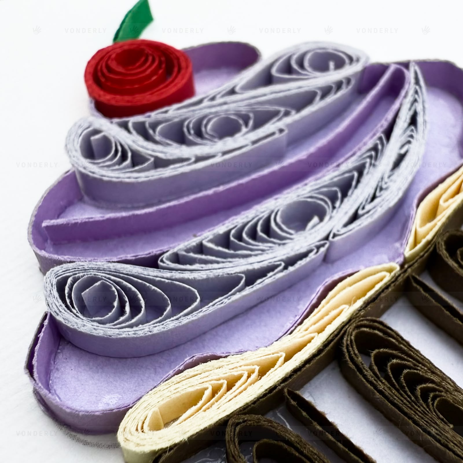 Handmade Quilled Cupcake Card | Eco-friendly Greeting Card for Birthdays