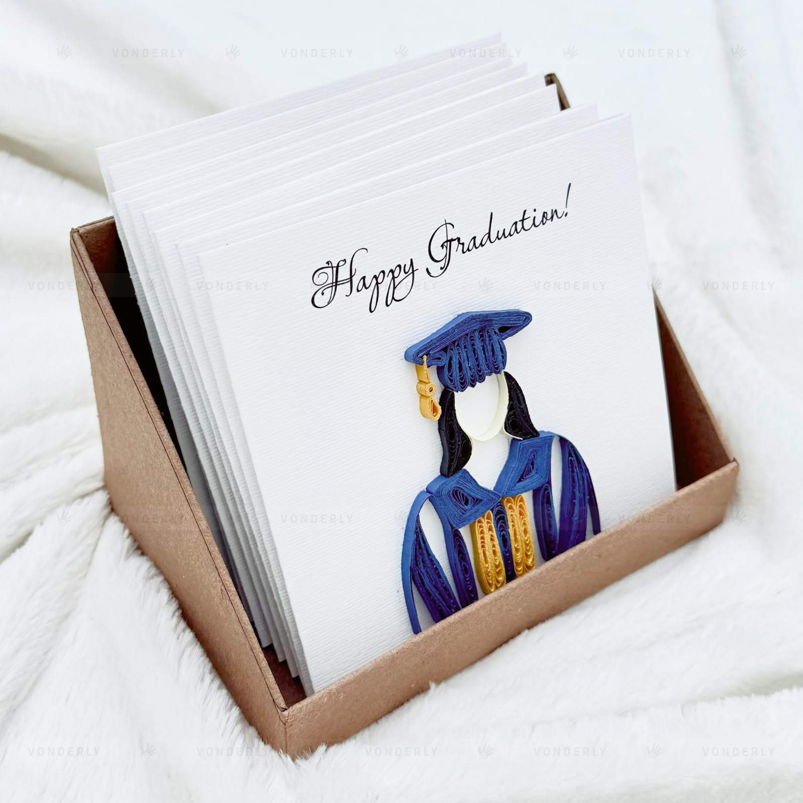 Handmade Quilled Graduation Card for Her | Eco-Friendly Greeting Card to Celebrate Academic Achievements