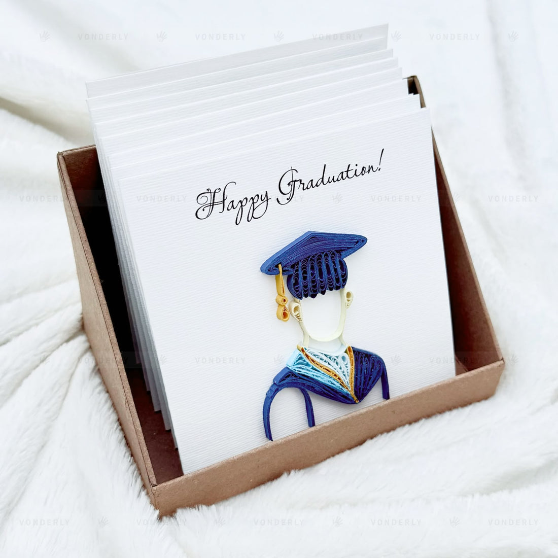 Handmade Quilled Graduation Card for Him | Eco-Friendly Greeting Card to Celebrate Academic Achievements
