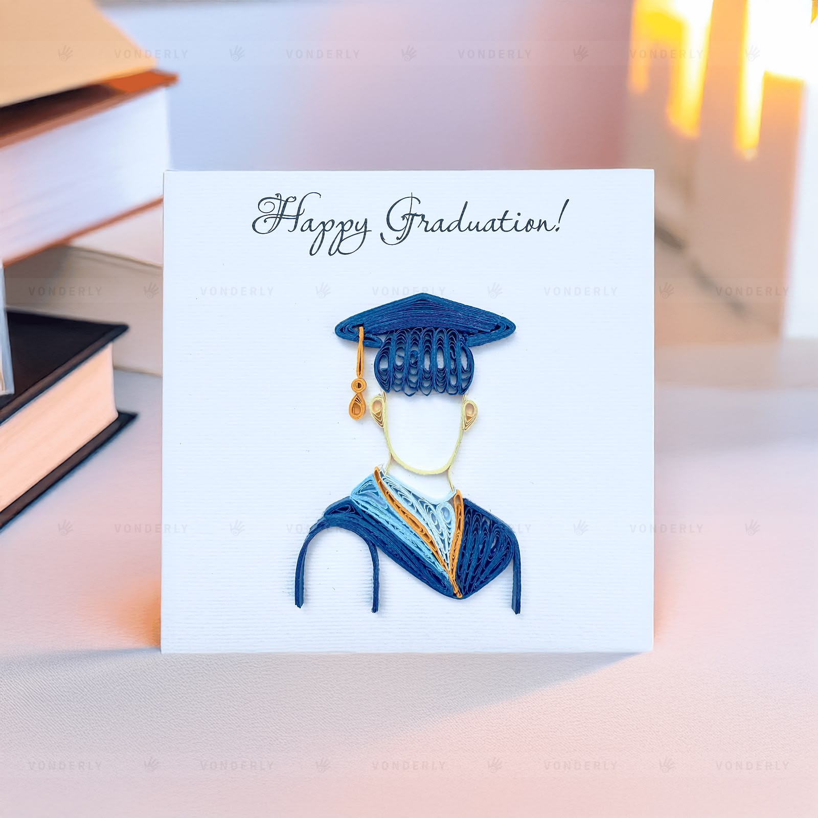Handmade Quilled Graduation Card for Him | Eco-Friendly Greeting Card to Celebrate Academic Achievements