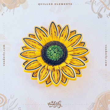 4/12/24/60 Pcs Handmade 3D Quilled Sunflowers (Double Layered) by Vonderly | Eco-Friendly DIY Craft Supplies