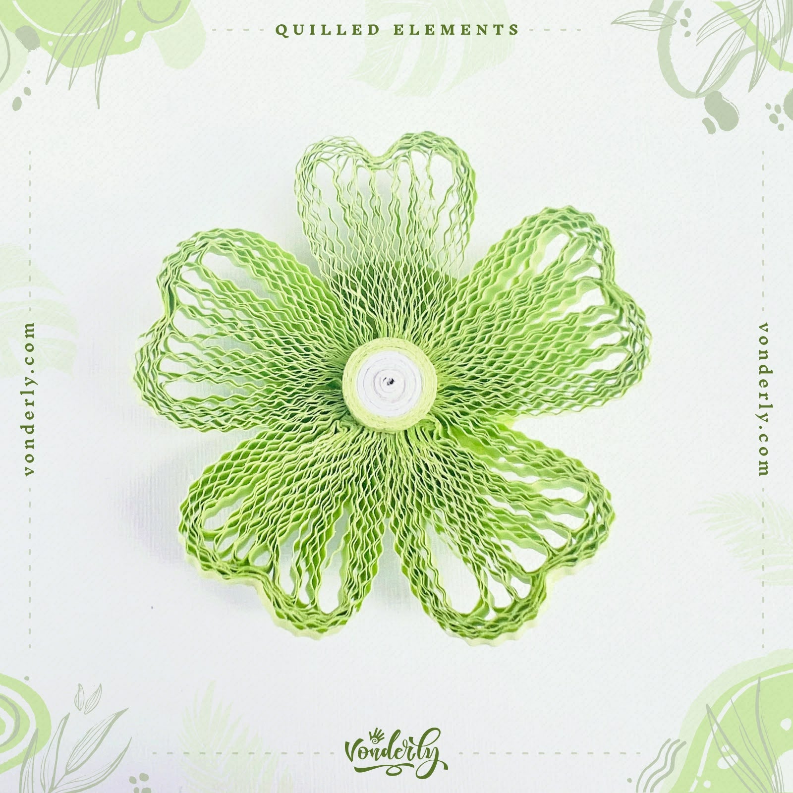 4/12/24/60 Pcs Handmade 3D Curly Heart Flower by Vonderly | Eco-Friendly DIY Craft Supplies