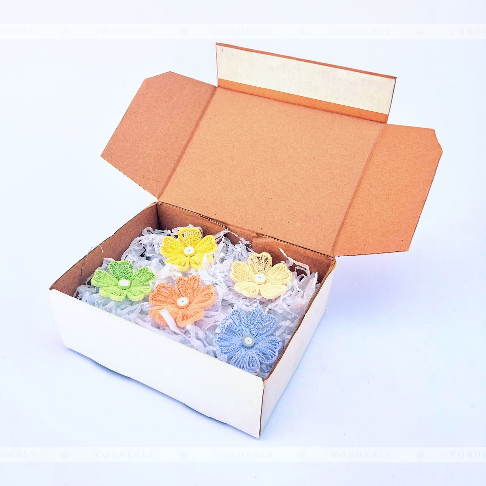 4/12/24/60 Pcs Handmade 3D Curly Heart Flower by Vonderly | Eco-Friendly DIY Craft Supplies