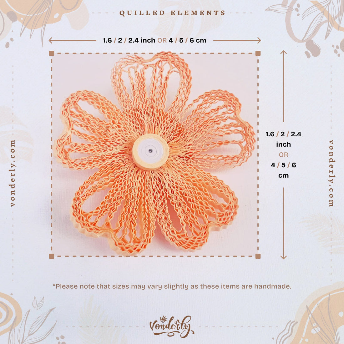 4/12/24/60 Pcs Handmade 3D Curly Heart Flower by Vonderly | Eco-Friendly DIY Craft Supplies