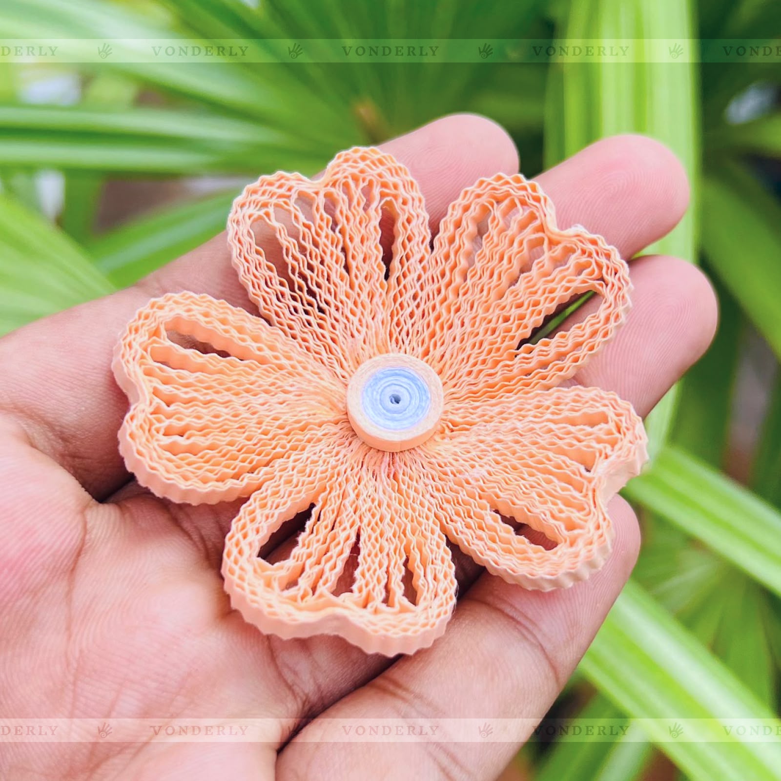 4/12/24/60 Pcs Handmade 3D Curly Heart Flower by Vonderly | Eco-Friendly DIY Craft Supplies